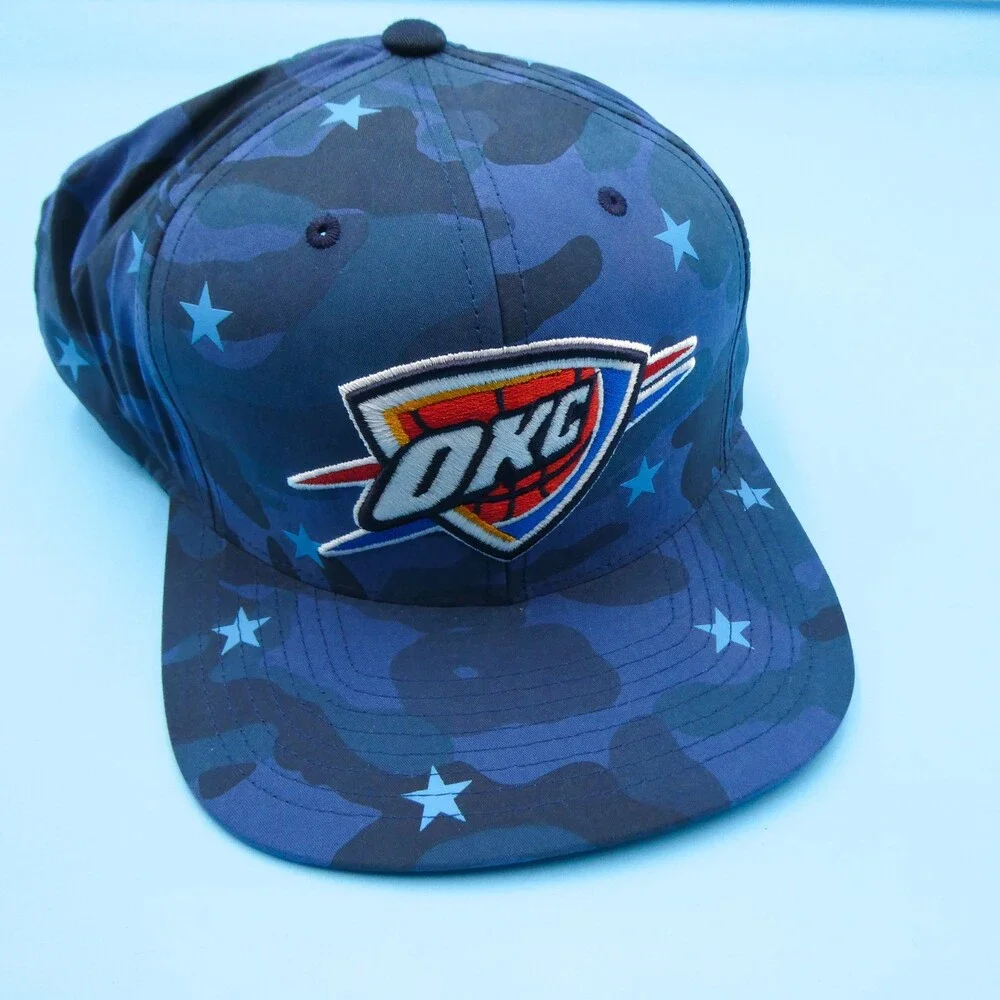 Mitchell & Ness OKC Thunder Hat Mens Snapback Y2K NBA Vintage Oklahoma Blue Camo